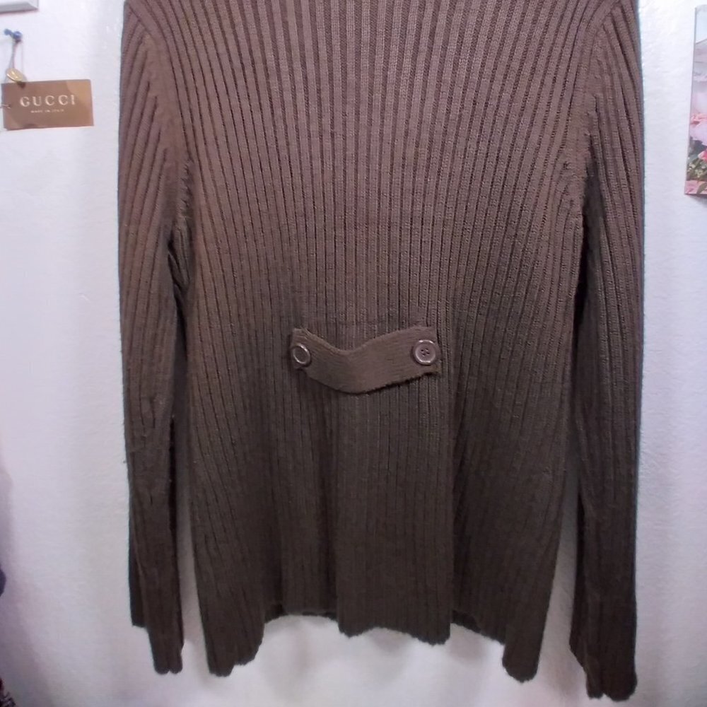 Allison Brittney Chevron Open Front Cardigan sz XL - Picture 7 of 12